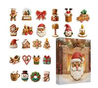 Gingerbread Man Countdown Calendar - 24 Day Countdown Calendar, Festive Hanging Ornaments, Adds Festive Warmth Design, Use for Home Office Door Wall Mantel, Holiday Decoration Display, Acrylic