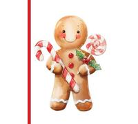 Gingerbread man holding a candy cane: Work Notebook, Funny Office Gift for Women, Coworker, Boss, Secret Santa Gag Gift (Blank Lined Journal)