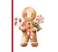 Gingerbread man holding a candy cane: Work Notebook, Funny Office Gift for Women, Coworker, Boss, Secret Santa Gag Gift (Blank Lined Journal)