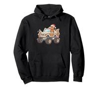 Gingerbread Man Monster Truck - Divertente Pasticceria Natalizia Felpa con Cappuccio