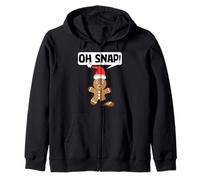 Gingerbread Man Oh Snap Cookie Christmas Stocking Stuffer Felpa con Cappuccio