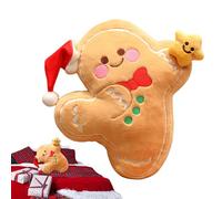 Gingerbread man pillow - Ginger Bread Pillow, Gingerbread pillows for Christmas, Cute Plush Cushion Doll, 15.7in Stuffed Gingerbreads hat and star design Pillows for Room Car Sofa Nursery Dorm Couch