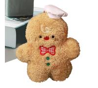 Gingerbread Man Plush - Short Plush, 9.84in Gingerbread Man Pillow Soft Decorative Design | Cute And Fashionable Holiday Cushion, Christmas Plushes Ornament For Home, Parties, Weddings, Holidays