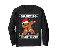 Gingerbread Man Ugly Maglione Natale Gingerdab Dab Dance Maglia a Manica