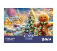Gingerbread Man with Gifts in Winter Puzzle Da 1000 Pezzi Christmas Style Puzzle Classici Per Tutte Le Età 52x38cm/1000pcs