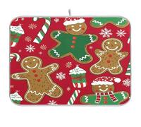 Gingerbread Men Christmas Green Red piatto mat cucina bancone arredamento accessori da cucina per piano di lavoro assorbente tappetino da cucina tappetino da cucina asciugatura tappetino da cucina