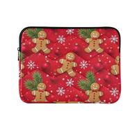 Gingerbread Men Red Laptop Bag Case, imbottito Laptop Sleeve 15.6 per donne uomini grande