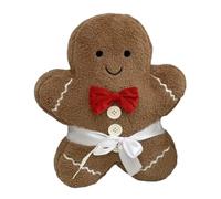 Gingerbread Pillow Toy, Holiday Plush Decor, Christmas Cushion Gift: Soft Stuffed Character for Kids Teens Boys Girls Baby School Bedroom Sofa Couch Celebration Festive Display