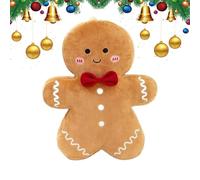Gingerbread Plush - 14.96 Inches Christmas Stuffed Pillow for Holiday Decor, Versatile Usage with Soft Cushion, Kids Toy for Family, Party, Sofa, Living Room, Bedroom, Home