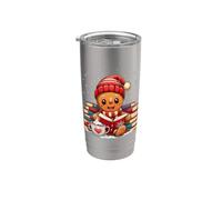 Gingerbread Reading Book Lovers Natale Bookworm Bibliotecario Bicchiere termico in acciaio inox doppia parete