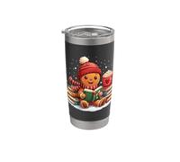 Gingerbread Reading Book Lovers Natale Bookworm Bibliotecario Bicchiere termico in acciaio inox doppia parete