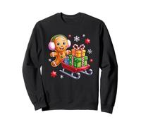Gingerbread Sledging Presenta Divertimento Natalizio Felpa