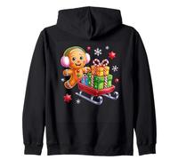 Gingerbread Sledging Presenta Divertimento Natalizio Felpa con Cappuccio