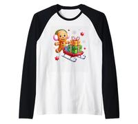 Gingerbread Sledging Presenta Divertimento Natalizio Maglia con Maniche Raglan