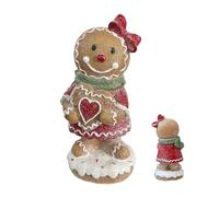 Gingerbread - Statue, decorazione natalizia in resina con simpatici gingerbread Man Design, piccola vacanza, decorazione per il gabinetto, desk, caffè, mantovano, libro in legno, finestra