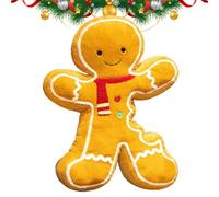 Gingerbread Stuffed Pillow - 40cm Gingerbread Man Pillows, Soft Cute Christmas Decorative Pillows, Ginger Bread Shaped Cushions | For Home Living Room Bedroom Sofa Chair Couch Floor Bed Seat