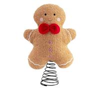 Gingerbread Tree Topper - Home Gingerbread Treetop Ornamento | Ginger Bread Man Tree Ornaments | Plush Cute Curtain Hugger for Holiday Fireplace Bookshelf Winter Dining Table Indoor Christmas