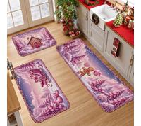 Gingerbread Winter Wonderland - Set di 3 tappeti da cucina natalizi