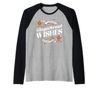 Gingerbread Wishes Funny Christmas Costume Maglia con Maniche Raglan