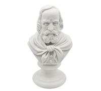 GINGERSHOPONLINE Busto di Giuseppe Garibaldi in Polvere di Marmo e Resina, 15 cm, Base in Alabastro, Artigianato Toscano