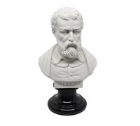 GINGERSHOPONLINE Busto Statua Design: Galileo Galilei (bianco) - Riproduzione busto, scultura in marmo e resina - circa 15 cm, 350 gr. - Prodotto Made in Italy - Idea Regalo Casa