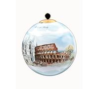 GINGERSHOPONLINE Pallina di Natale 80mm - 5 Città (Firenze, Pisa, Roma, Milano, Venezia) - Ceramica Made in Italy - Prodotto Esclusivo