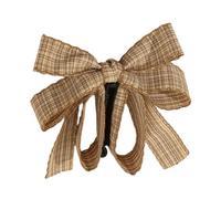 Gingham - Clip di rettifica, fiocchi fatti a mano, Herbsty 2026 Trend con fiocchi a quadretti, clip per banana per coda alta, denti lisci senza danni ai capelli, clip antiscivolo