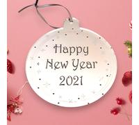 Gingillo " Happy New Year " Incisione Personalizzata Decorazioni Albero di