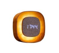 Gingko Design Lumos Sveglia - Quadrata, Bianco Frassino | Sveglia LED minimalista con luce dimmerabile | Orologio da scrivania o comodino ricaricabile in legno con controllo touch