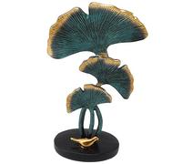Gingko Leaf Desktop Decor 30cm Grande Resina Foglia Sculture Decorazione Stile Nordico Topper da Tavolo Artigianato Statua per Camera da Letto Soggiorno Ufficio(Verde)