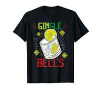GINgle Bells Gin Tonic Glass Santa Ugly Christmas Sweater Maglietta