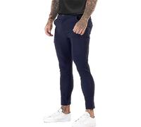 GINGTTO Pantaloni della Tuta Skinny Uomo Class Slim Fit Chino Trousers con Tasche Casual Blu Scuro 36
