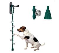 GINIDEAR Campanelle per Cani per Uscire e addestrare Il Cucciolo al vasino, Regolabile, Anello per Porta del Cane, Fatto a Mano con Filato di Alta qualità. Stile attorcigliato, Verde Scuro
