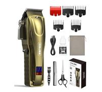 GinJee Tagliacapelli da uomo professionale senza fili e con filo, tagliacapelli da barbiere ricaricabile per tagliare i capelli, kit per la cura della barba e del corpo per la casa