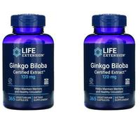 Ginkgo Biloba 120mg Certificato Estratto 2X365 Vegg Capsule Life Extension 24%