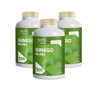 Ginkgo Biloba 500 Compresse da 450 mg - Integratore con Estratto Secco di Foglie di Ginkgo - Supporto Circolazione Sanguigna e Microcircolo - Formato Maxi Lunga Durata
