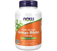 Now Foods Ginkgo Biloba Doppio Forza Per Cervello Salute 120mg 200 Capsule Veg