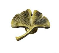 Ginkgo Leaf - Maniglia per porta dell'armadio in lega di zinco con placcatura multistrato, adatta per mobili nella camera dei bambini e resistenza di lunga durata (bronzo verde)