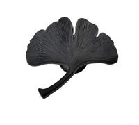 Ginkgo Leaf - Maniglia per porta dell'armadio in lega di zinco con placcatura multistrato, adatta per mobili nella camera dei bambini e resistenza di lunga durata (nero)