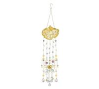 Ginkgo Leaf Shape Crystal Pendant Crafts Gift AB Color Sun Catcher Light And Shadow Wind Chime(27 * 22inch)