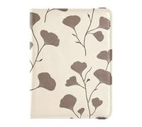Ginkgo Leaf Simple Lines - Portafoglio in pelle beige per passaporto e carte di vaccino, per viaggi, custodia per passaporto, da uomo, leggera, Foglia di ginkgo linee semplici beige, 1 size
