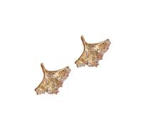 Ginkgos - Orecchini a forma di foglie/cuore dal design naturale, diversi colori, per donne giovani, vari eventi, con strass, heart shape, come descritto, come descritto