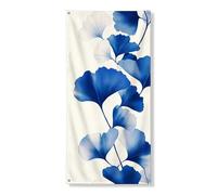 Ginkgos - Striscione decorativo per porta a forma di foglia, elegante motivo floreale per porta d'ingresso, per interni ed esterni, da appendere, per festival, 91 x 183 cm