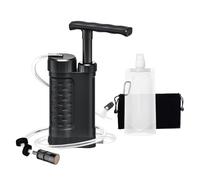 Ginkin Pompa con filtro dell'acqua portatile, 0,01 micron, 5 fasi, attrezzatura portatile di emergenza e sopravvivenza all'aperto, campeggio, escursionismo, zaino in spalla (nero)