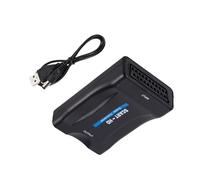 GinMimi Adattatore convertitore da SCART a interfacce multimediali 1080P include cavo di alimentazione USB per collegare vecchi dispositivi a televisori HD più recenti convertitore da analogico a