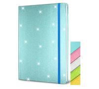 GINMLYDA A5 Blu Glitter Taccuino, 21x14.5cm, 80 Pagine a Righe Glitterato Non si Stacca Quaderno Brillante con Copertina Rigida per Adolescente Diary Bambina Regalo per Ragazze
