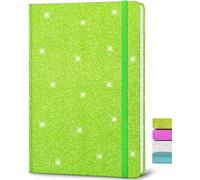 GINMLYDA A5 Verde Glitter Taccuino, 21x14.5cm, 80 Pagine a Righe Glitterato Non si Stacca Quaderno Brillante con Copertina Rigida per Adolescente Diary Bambina Regalo per Ragazze