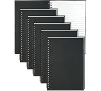 GINMLYDA Set di 6 Quaderni a Spirale A5, 21x14cm 60 Fogli a Righe Nero Copertina in Carta Kraft Quaderno Appunti Spiralato Blocco Note con Rilegatura a spirale per Appunti Regali Progetti di Scuola
