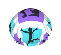 Ginnastica Gioco Stampa Grande Impermeabile Doccia Cofano Per Le Donne Capelli Lunghi, Lavabile Elastico Fascia Bagno Capelli Cappello