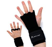 ginnastica in pelle mano grips-great per ginnastica, sollevamento pesi, Pull UPS, kettlebell e allenamento crossfit, Black